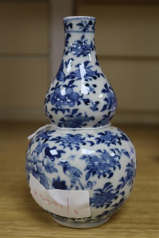 A Chinese blue and white gourd vase, 19th century